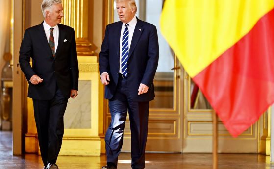 Тръмп на посещение в Брюкселския кралски дворец, 2017 г.