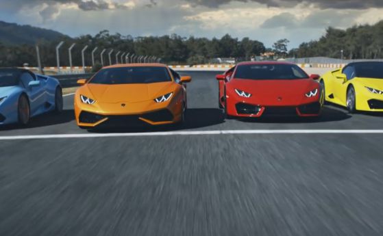 Lamborghini Huracan срещу Huracan, Huracan...и пак Huracan (видео)