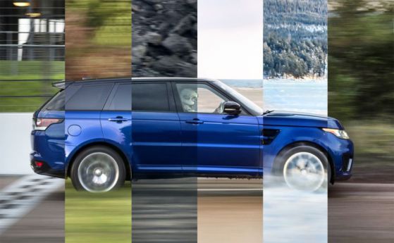 Как ускорява Range Rover Sport SVR на различни терени (видео)