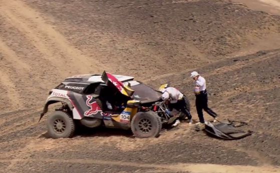 Silk Way Rally 2017, етап 9: силен ден за българите, Льоб се размаза