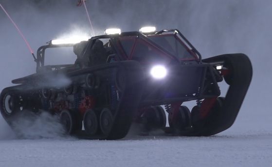 Верижният Ripsaw пори снега с 1500 коня (видео)