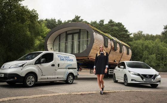 Nissan e-NV200 постави рекорд за теглене от електричка (видео)