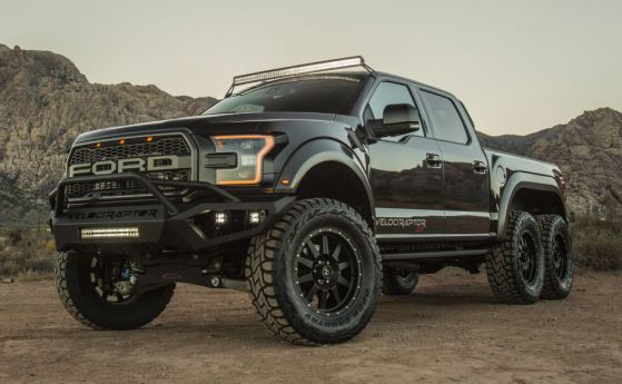 Бруталният Hennessey VelociRaptor 6x6 от плът и кръв (видео)