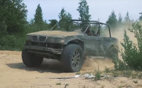 Попиляно BMW X5 се превърна в офроуд бъги (видео)