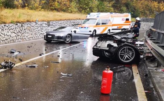 Да оцелееш в зверски разполовено Audi R8