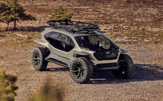 Електрическият офроудър Audi AI:Trail заменя фаровете с дронове
