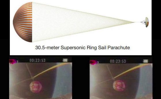 Парашутът на "летящата чиния" на НАСА е бил разкъсан на парчета