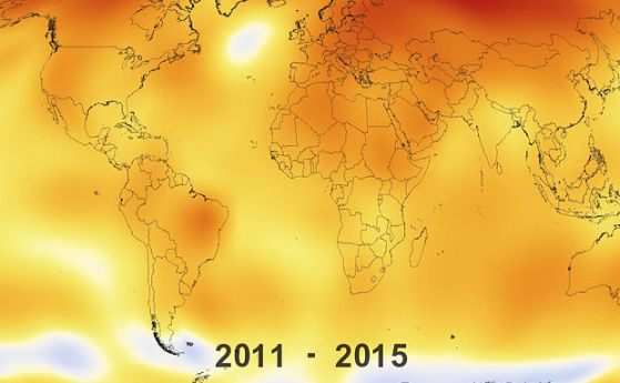 Анимация: 100 години глобално затопляне за една минута 