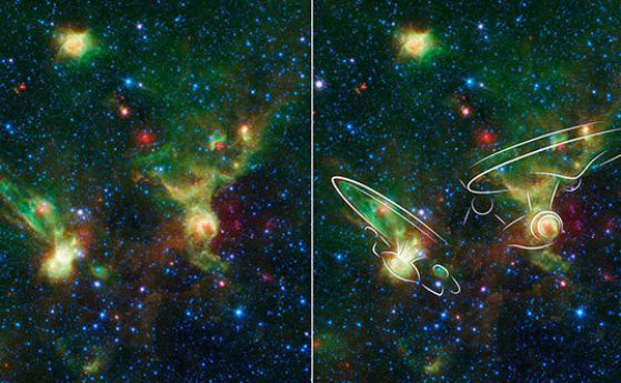 Телескопът на НАСА "Спицър" почете полувековния "Стар Трек"