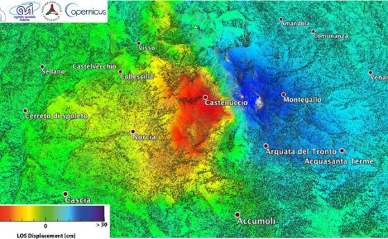 Земетресението в Италия доведе до 70 см разместване на земната кора 