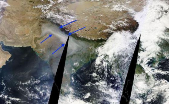 НАСА показа дебелия смог, задушаващ Индия
