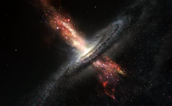 Ветровете на свръхмасивните черни дупки раждат звезди (видео)