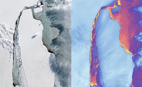 НАСА показа подробни изображения на мегаайсберга от Антарктида