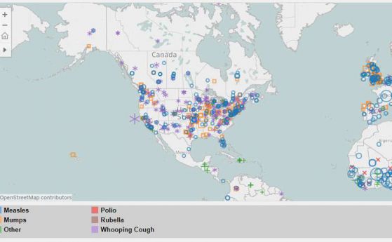 Интерактивна карта обобщава вредите, причинени от антиваксърското движение
