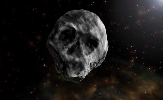 Малко закъснял посетител за Хелоуин - мъртва комета с форма на череп