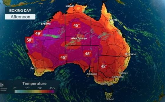 Австралия очаква екстремни горещи вълни след Коледа от над 40°