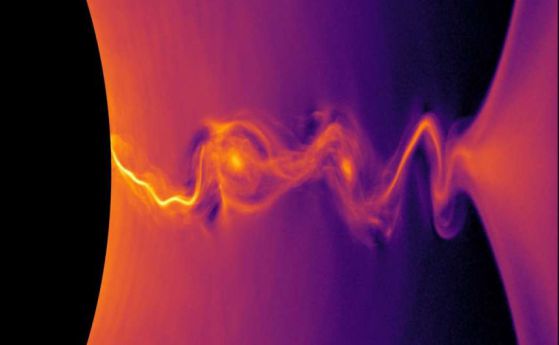 Нова симулация показва бягството на плазма от черна дупка