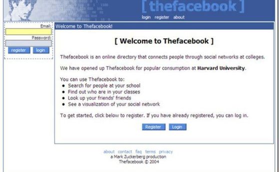 Как изглеждаше Фейсбук в началото