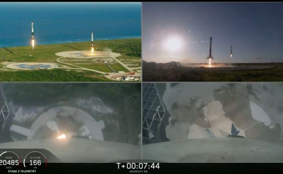 Стартира Falcon Heavy. SpaceX приземи трите ускорителя на ракета за първи път (видео)