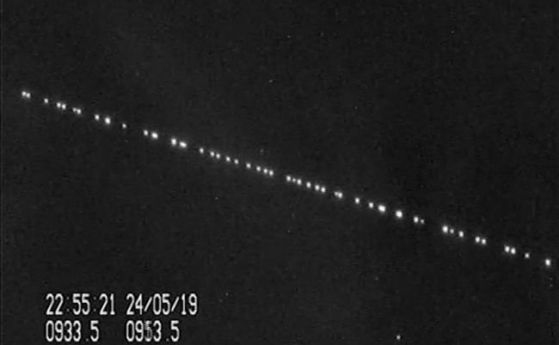 60-те спътника на SpaceX бяха видяни като "НЛО влак" снощи (видео)