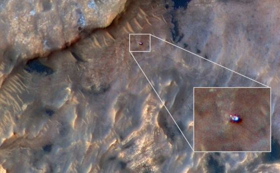 НАСА показа снимка на марсохода Curiosity от орбита