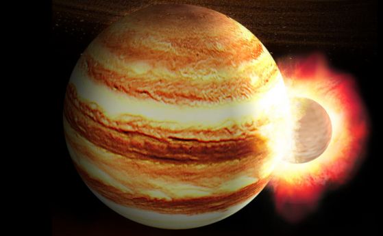 Особеното ядро на Юпитер може да е образувано от сблъсък с друго тяло