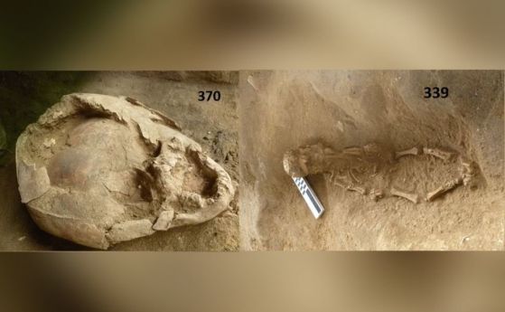Загадъчно погребение на деца с други детски черепи върху главите им откриха археолози