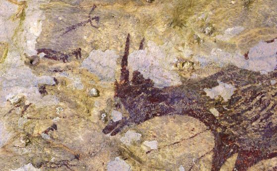 Ловна сцена в пещера на 44 000 години е първата човешка рисунка, разказваща история