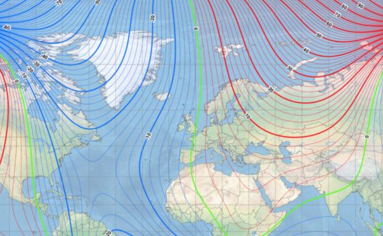 Магнитният модел на света за 2020: Северният магнитен полюс се движи бързо към Сибир