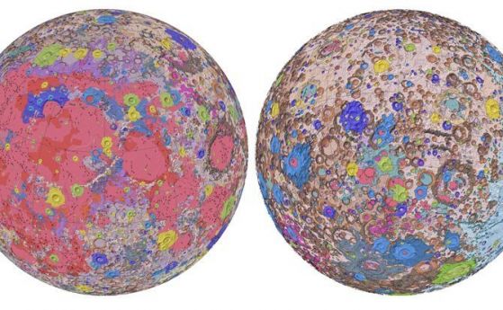 Учени създават най-подробната геологична карта на луната и тя е впечатляваща