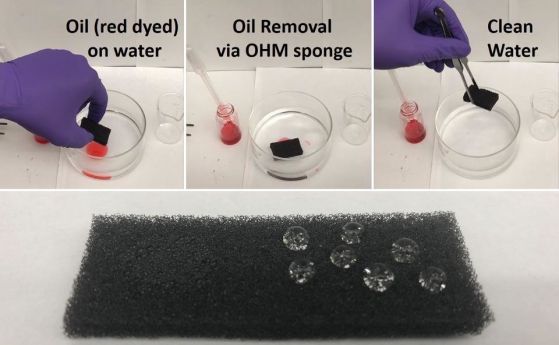 Създадоха нанокомпозитна гъба, която лесно и евтино да премахва петролни разливи (видео)