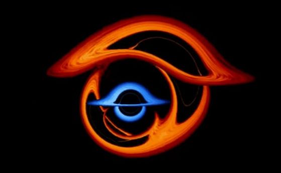 Визуализация на НАСА показва огъващия светлината танц на двойка черни дупки (видео)