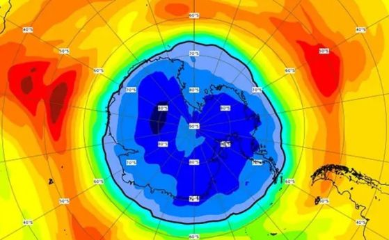 Озоновата дупка над Южния полюс израсна за седмица и стана по-голяма от Антарктида