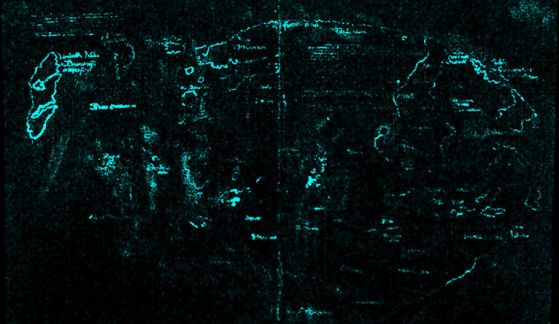 Сканиране, разкриващо наличието на титан в редовете и текста на картата