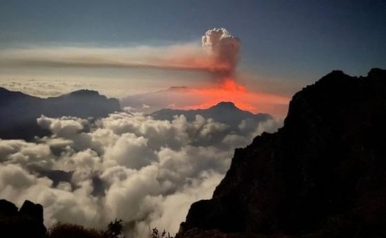 Изригването на вулкана на остров Ла Палма, видяно от телескоп