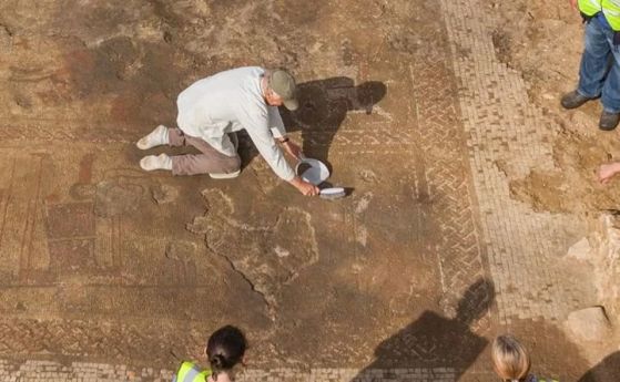 Римска вила с мозайка със сцени от Илиадата е открита под нива във Великобритания