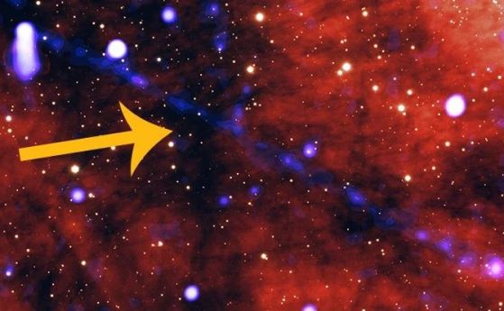 Гигантски лъч от материя/антиматерия дълъг 7 светлинни години е освободен от мъничък пулсар