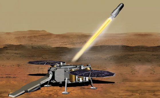 ракета, изстрелвана от Марс, с взети проби от повърхността на планетата за пренасяне до Земята.