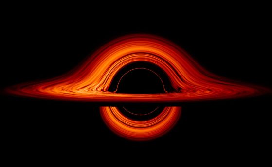 Черните дупки са най-известни с това, че изкривяват пространство-времето в околностите си, което води до красиви светлинни картини като показаната на тази илюстрация. Сега изглежда, че черните дупки изкривяват и квантовите състояния наоколо