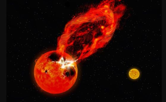 Суперизригване от съседна звезда е 1000 пъти по-мощно от най-мощното на Слънцето