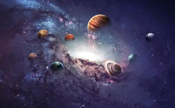 Илюстрация на създаването на планетите от Слънчевата система