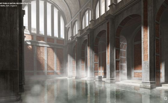 Римски бани в Бат, Англия - дигитална реконструкция
