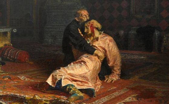 Иван Грозни и синът му Иван. Картина от 1885 г. на  Иля Репин, изобразяваща убийството на по-малкия Иван от баща му.