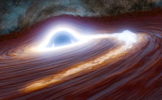 Свръхмасивна черна дупка в процес на раздробяване на огромна звезда