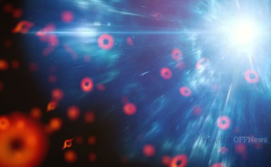 Илюстрация на Големия взрив и черни дупки