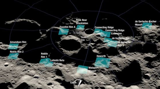 13 кандидат-района за кацане на мисията Artemis 3 на НАС