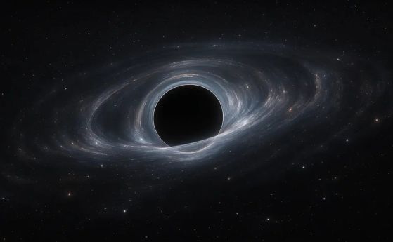 Представа на AI за черна дупка от тъмна материя