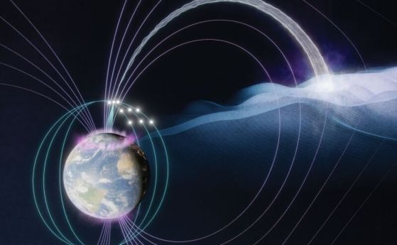 магнитната опашка и полярното сияние на Земята