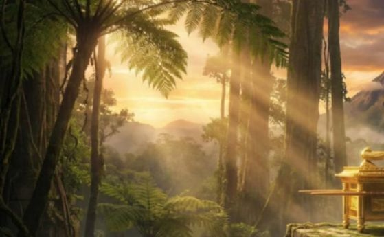 Илюстрация на Ковчега на Завета на островен храм