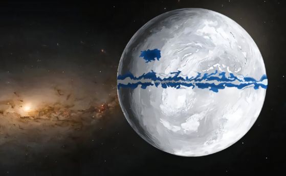 Художествено представяне на Земята като снежна топка. 